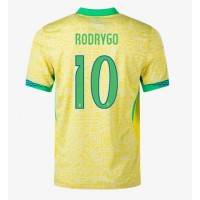 Billiga Brasilien Rodrygo Goes #10 Hemma fotbollskläder Copa America 2024 Kortärmad